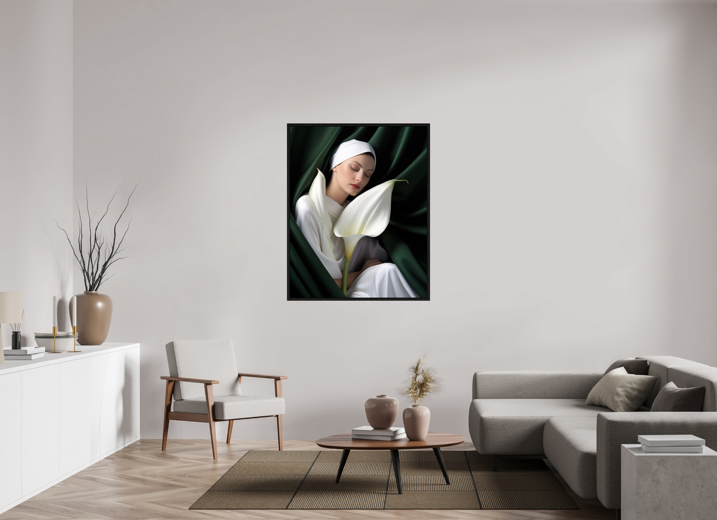 100 x 125 cm, Floater Frame Calla XII