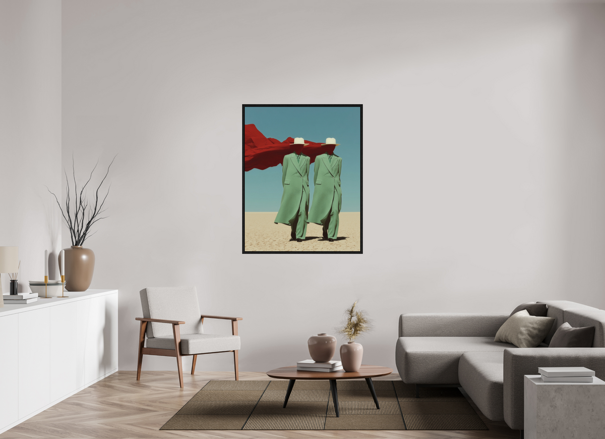 100 x 125 cm, Floater Frame Red Horizon XIII