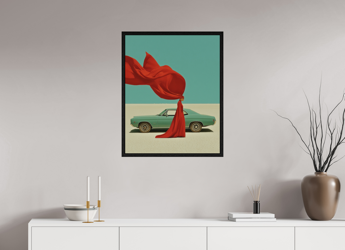 60 x 75 cm, Floater Frame Red Horizon IV