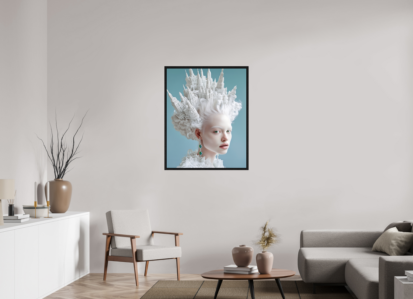 80 x 100 cm, Floater Frame Hairdo XII