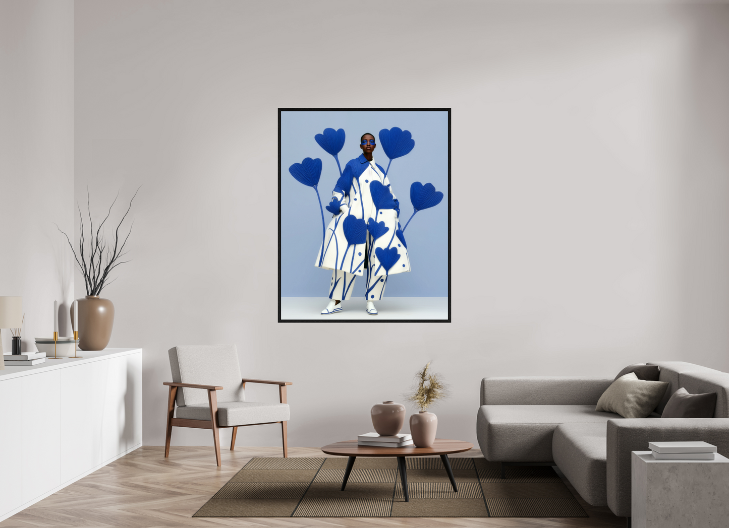 120 x 150 cm, Floater Frame Matisse Fashion XXII