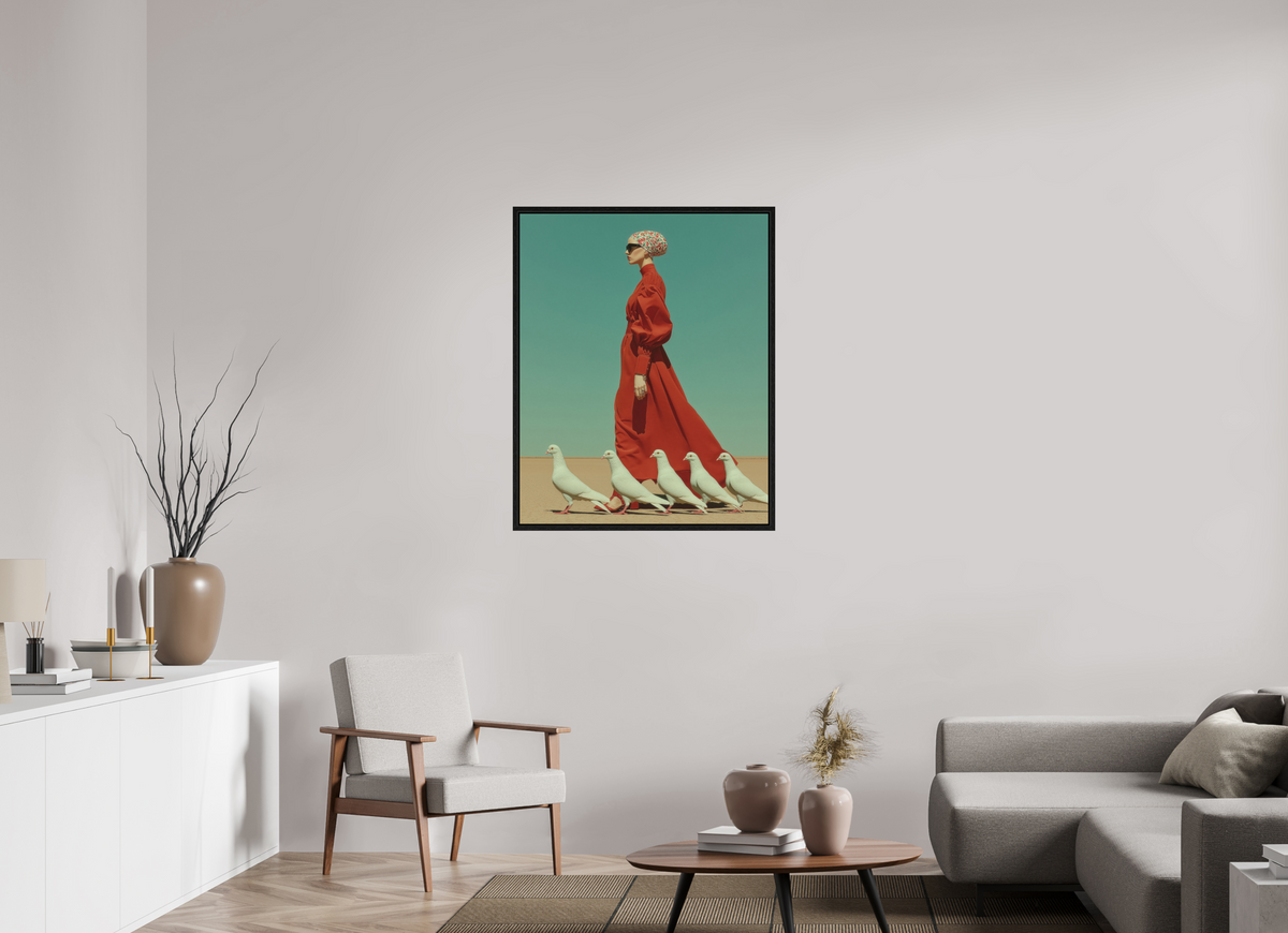 80 x 100 cm, Floater Frame Red Horizon XV
