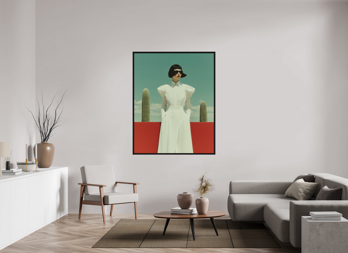 120 x 150 cm, Floater Frame Red Horizon XII