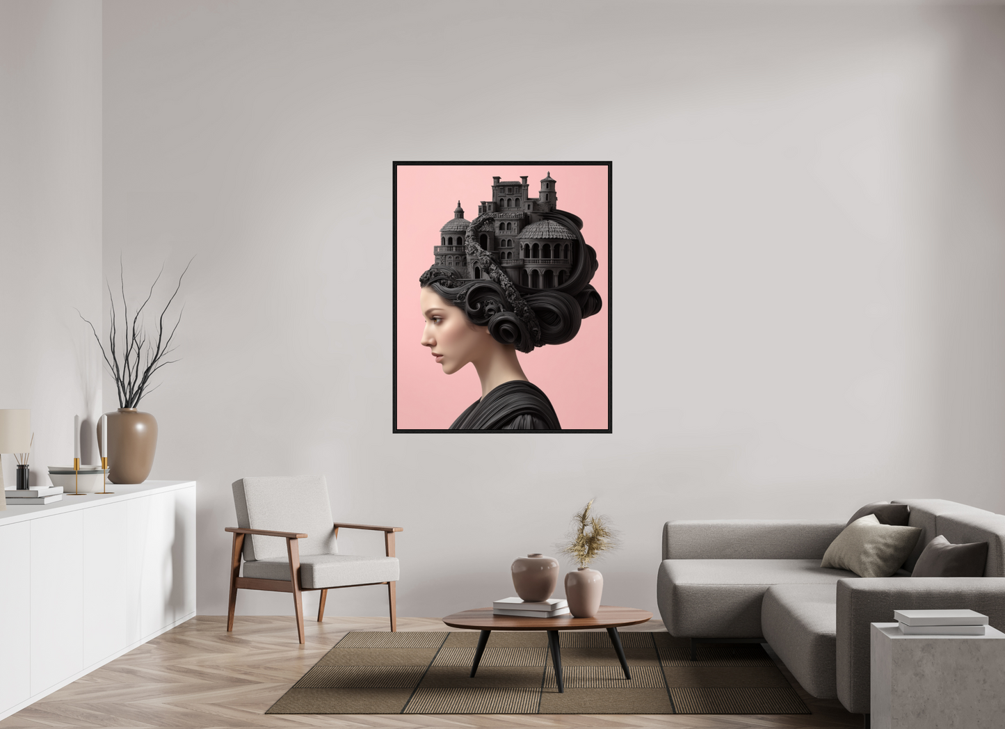 110 x 137,5 cm, Floater Frame Hairdo XVI