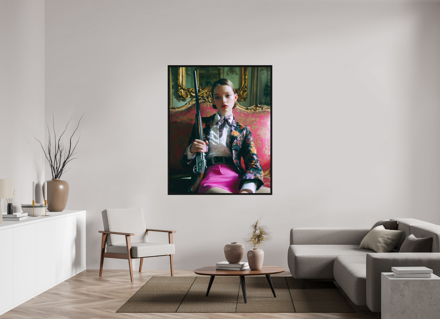 120 x 150 cm, Floater Frame Hunting Season I