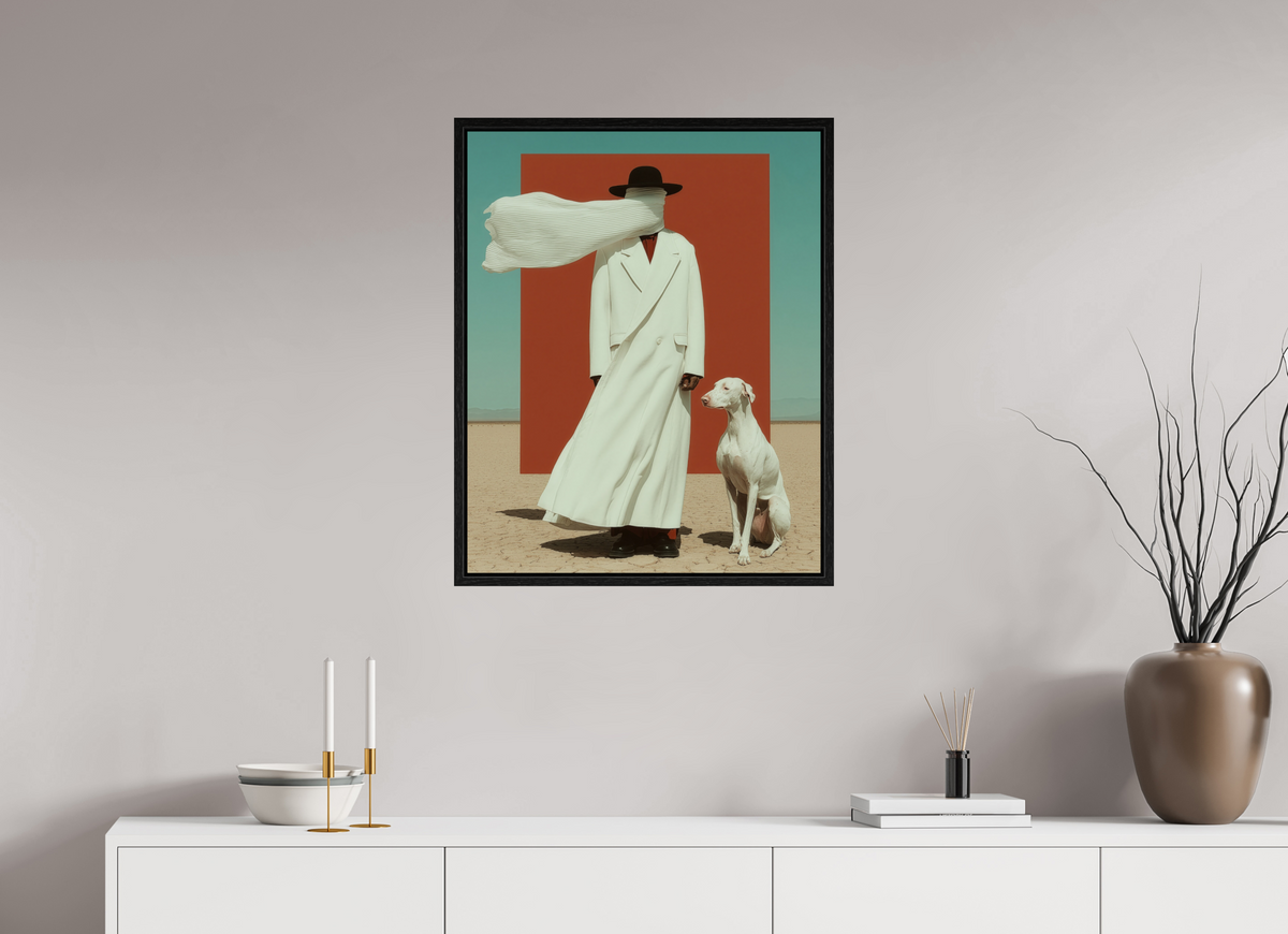 60 x 75 cm, Floater Frame Red Horizon VIII