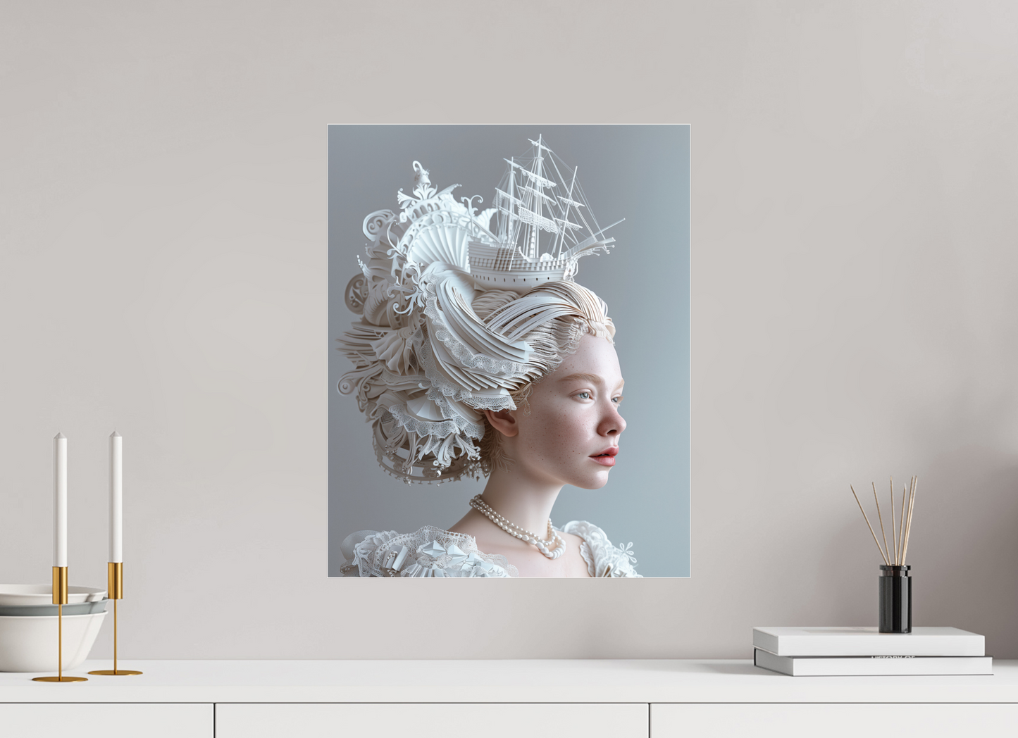 40 x 50 cm, Photo Print Under Acrylic Glass Hairdo XVIII