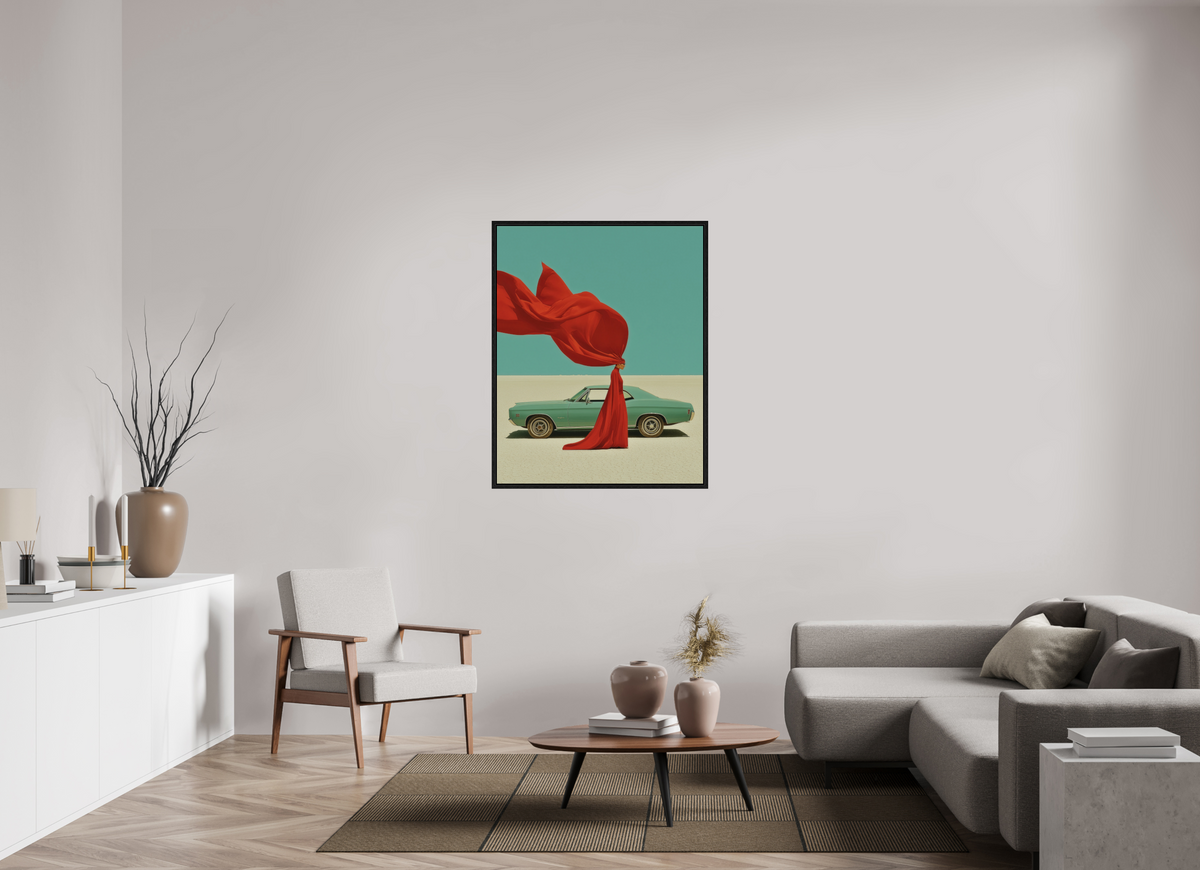 90 x 112,5 cm, Floater Frame Red Horizon IV