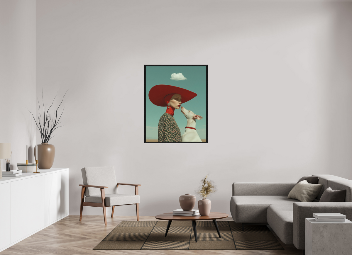 90 x 112,5 cm, Floater Frame Red Horizon VII