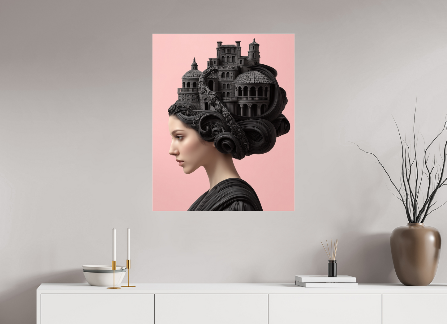 70 x 87,5 cm, Photo Print Under Acrylic Glass Hairdo XVI