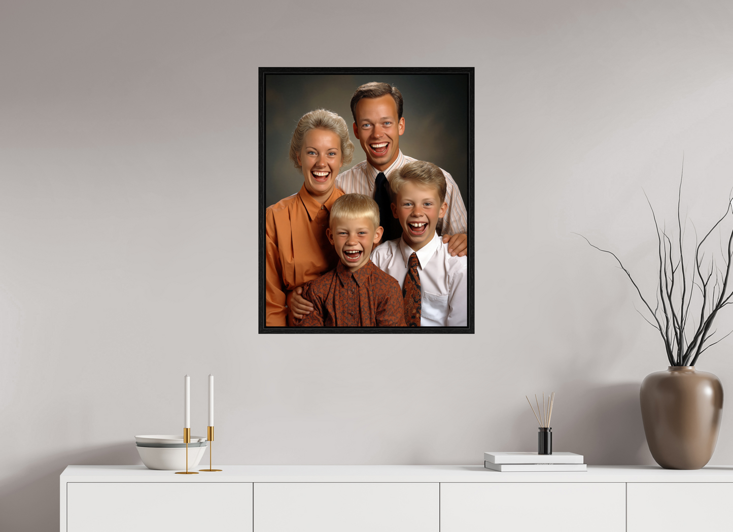 60 x 75 cm, Floater Frame We are family VI