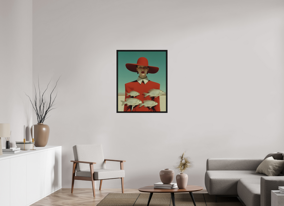 70 x 87,5 cm, Floater Frame Red Horizon VI