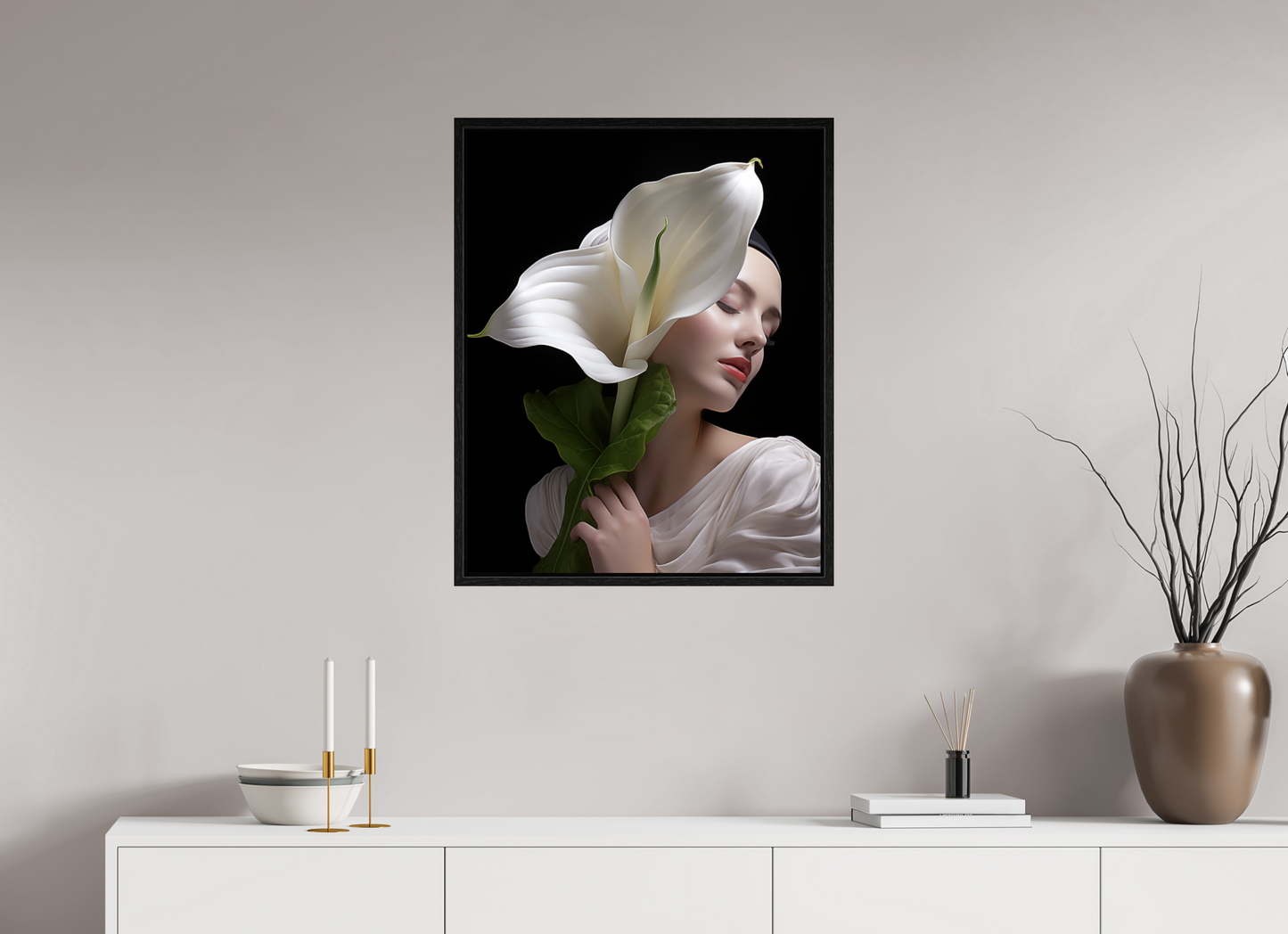 60 x 75 cm, Floater Frame Calla XVII