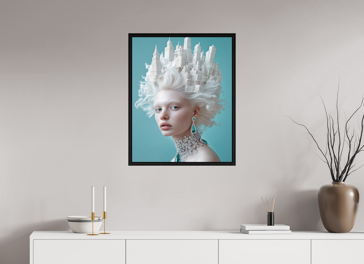 60 x 75 cm, Floater Frame Hairdo IV