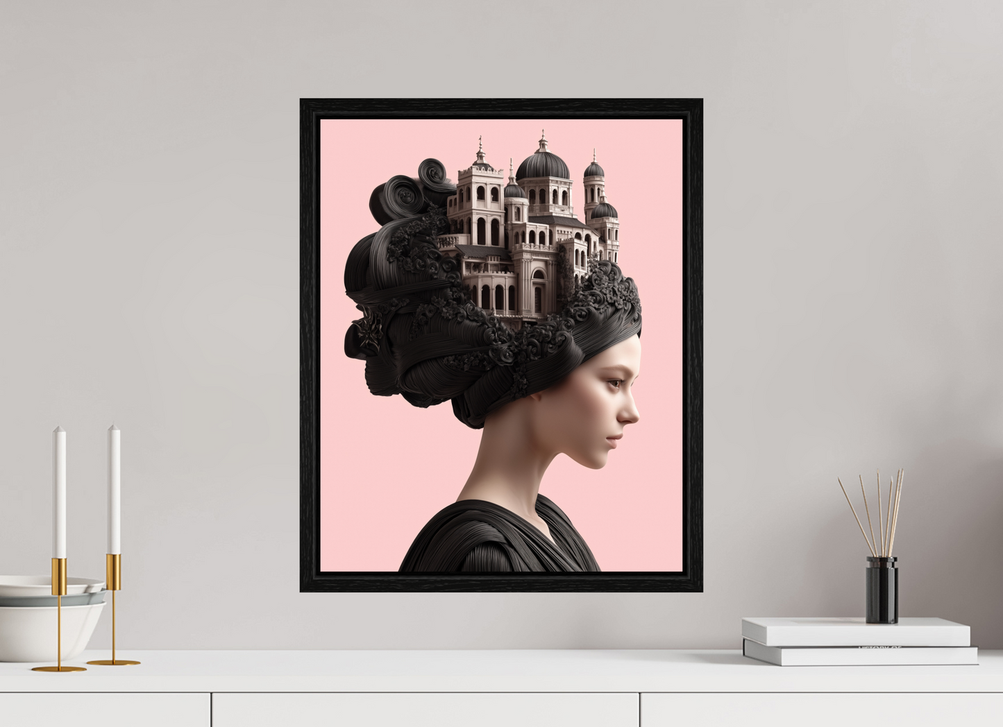 40 x 50 cm, Floater Frame Hairdo XXIII