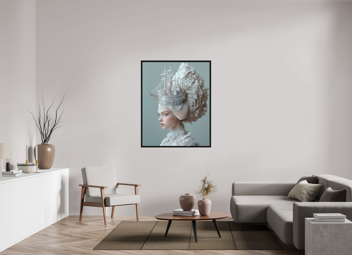 100 x 125 cm, Floater Frame Hairdo XVII