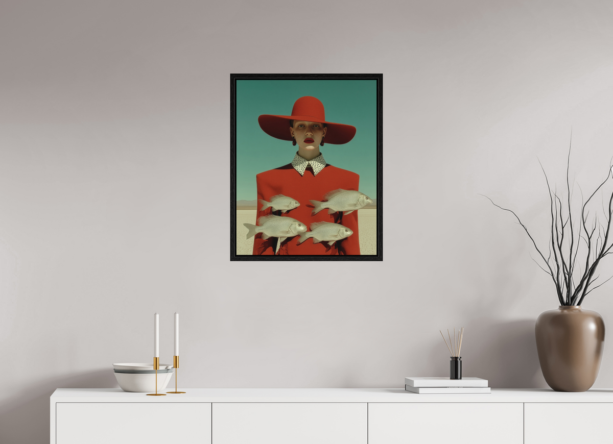 50 x 62,5 cm, Floater Frame Red Horizon VI