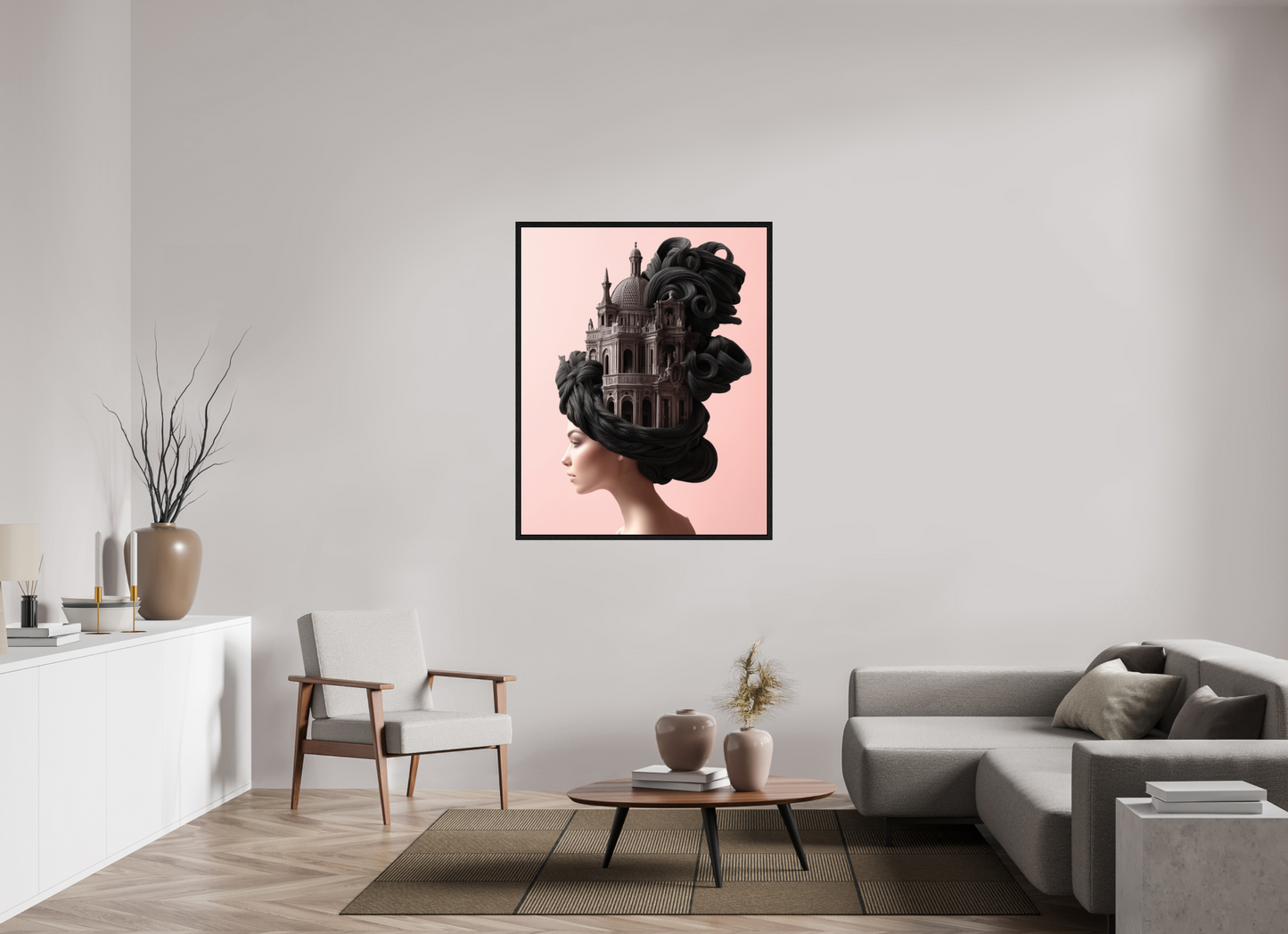 100 x 125 cm, Floater Frame Hairdo XV