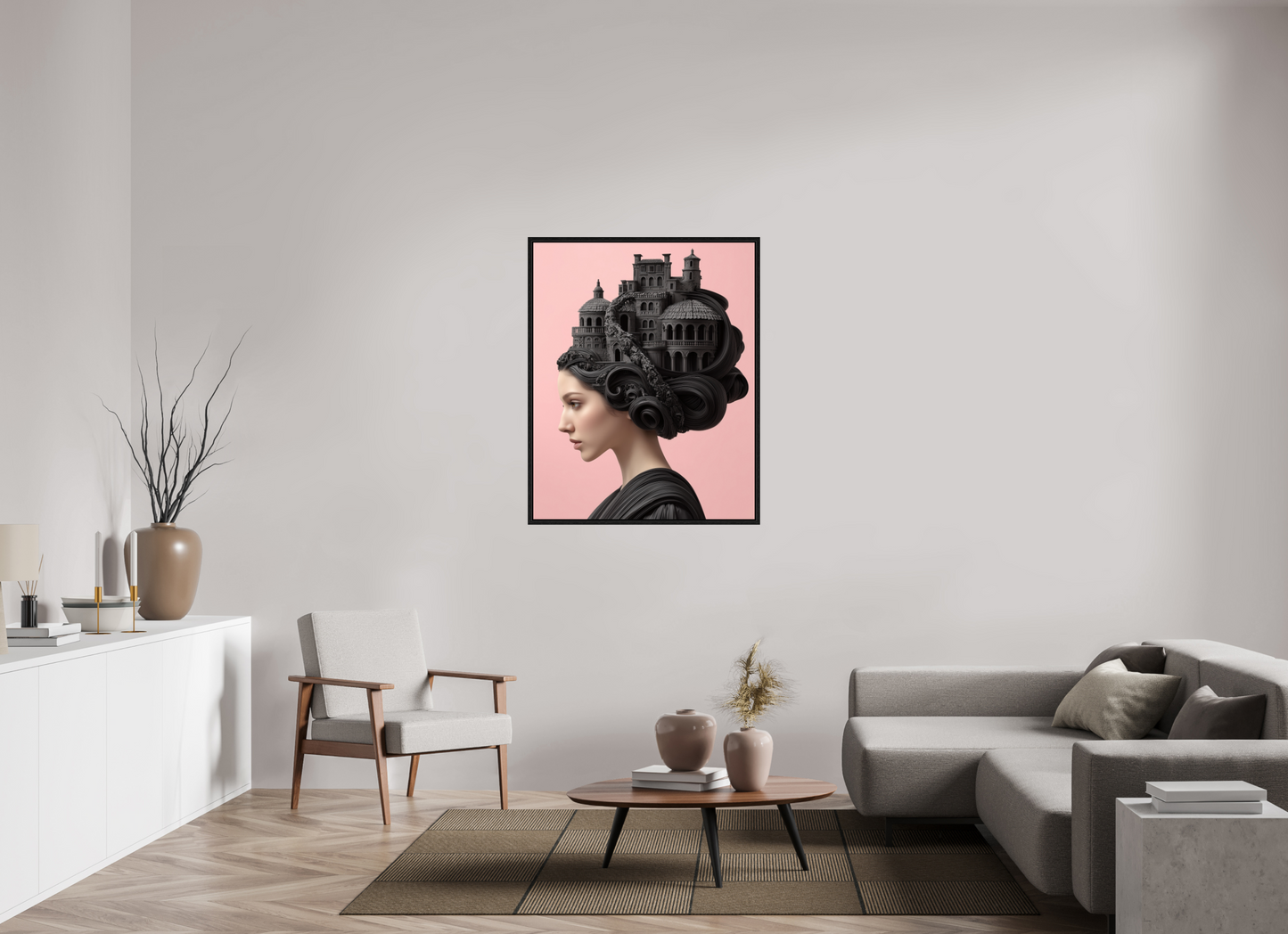 90 x 112,5 cm, Floater Frame Hairdo XVI