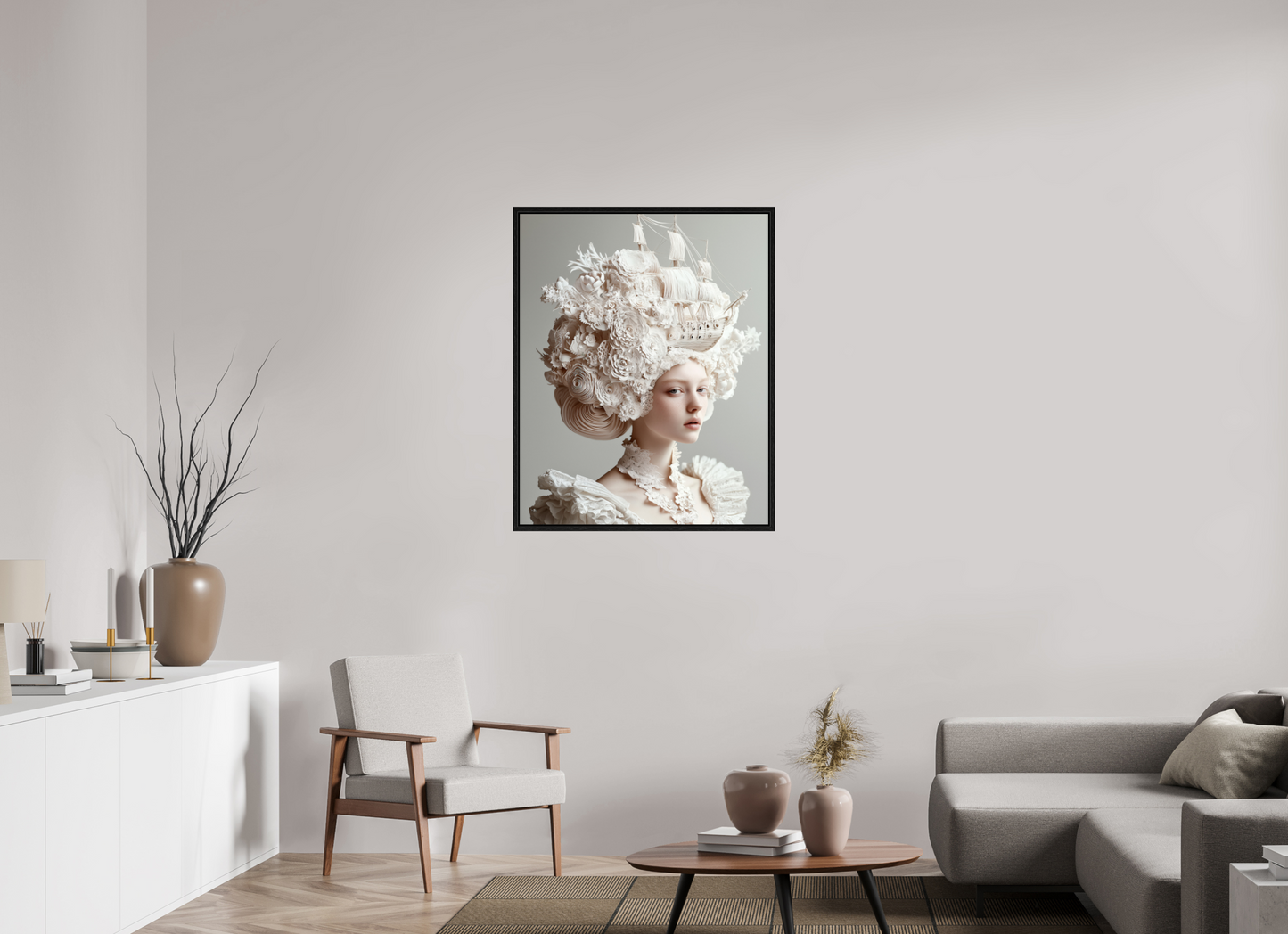 80 x 100 cm, Floater Frame Hairdo XXIV