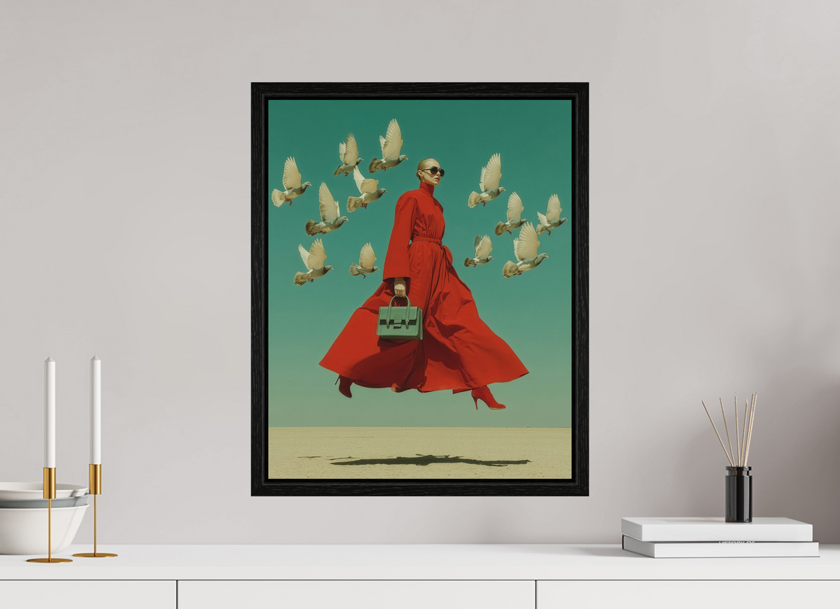 40 x 50 cm, Floater Frame Red Horizon XI