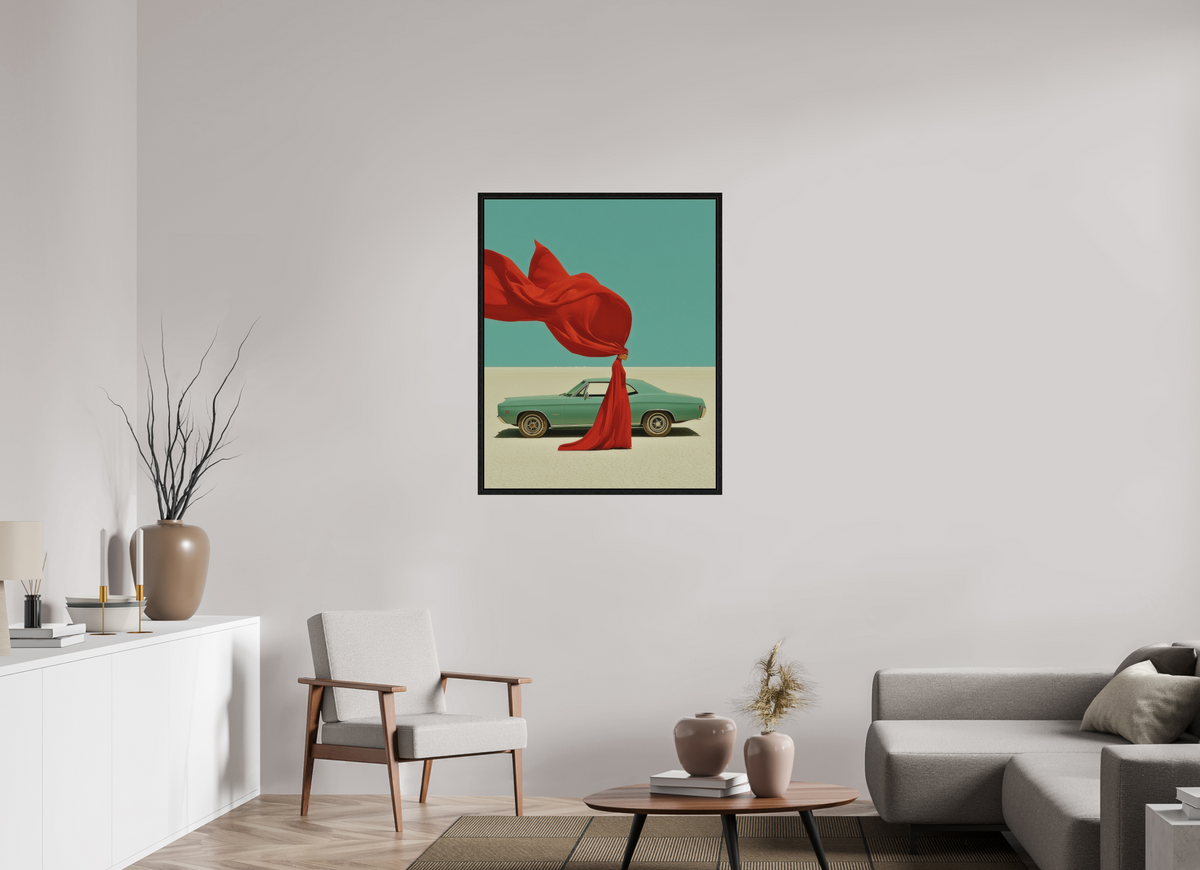 80 x 100 cm, Floater Frame Red Horizon IV