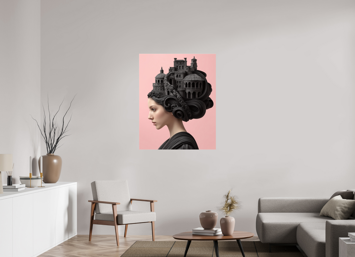 90 x 112,5 cm, Photo Print Under Acrylic Glass Hairdo XVI