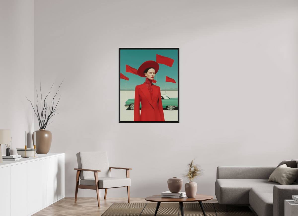 80 x 100 cm, Floater Frame Red Horizon I