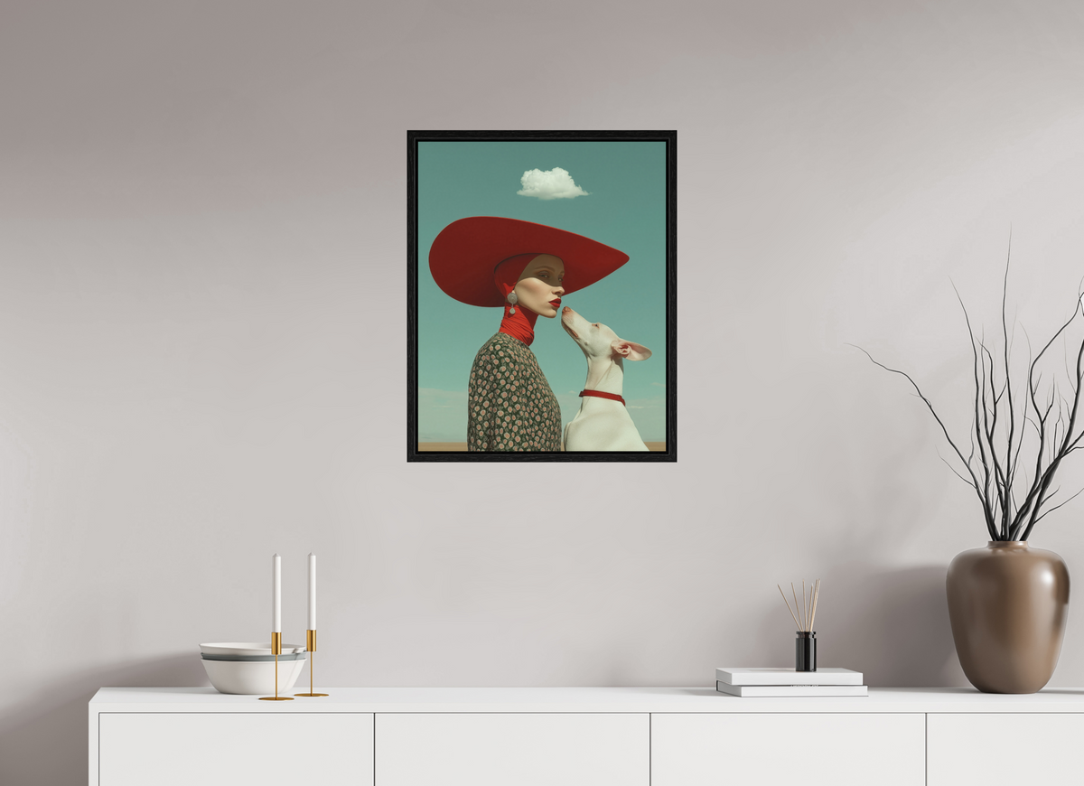 50 x 62,5 cm, Floater Frame Red Horizon VII