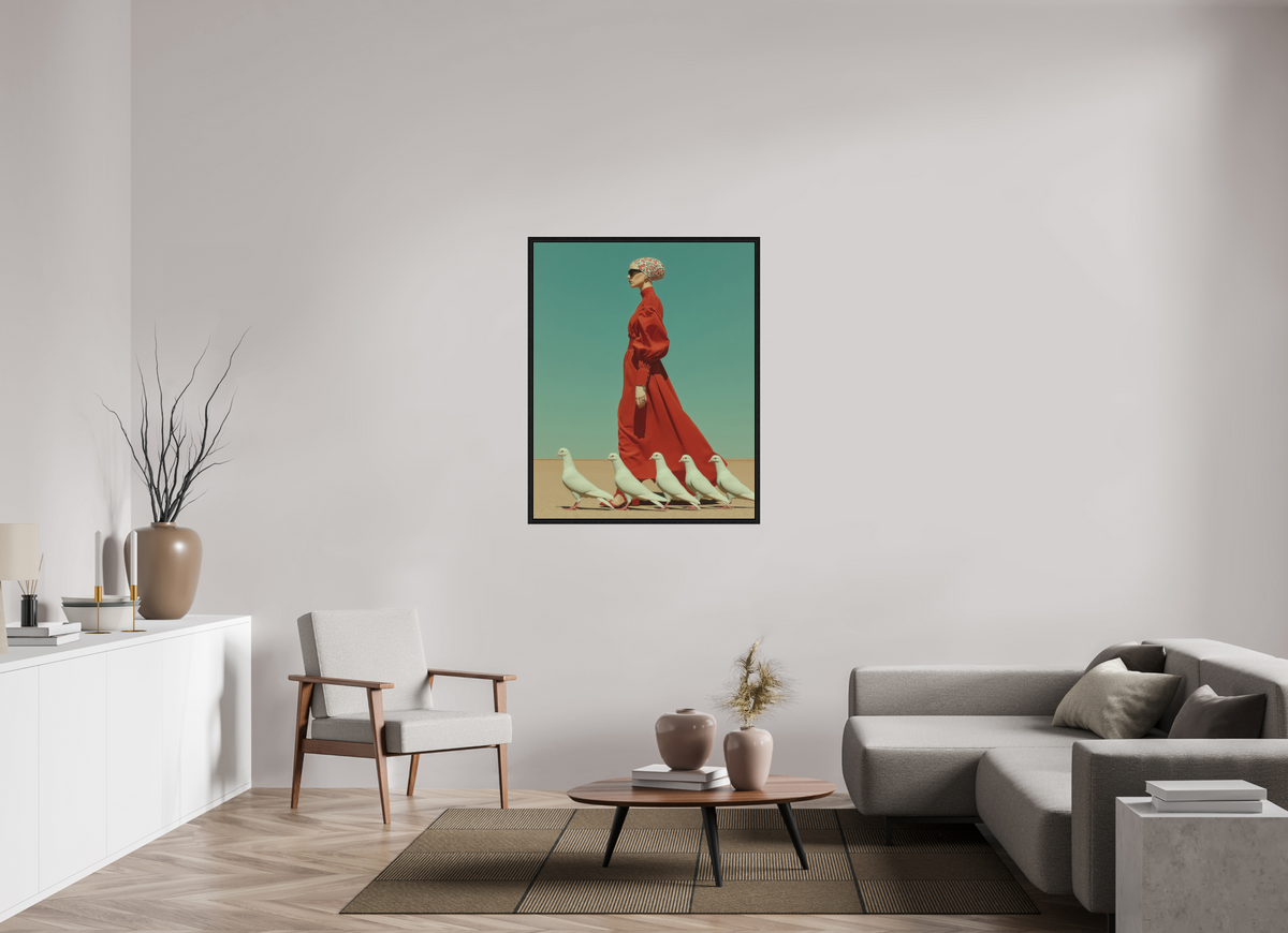 90 x 112,5 cm, Floater Frame Red Horizon XV