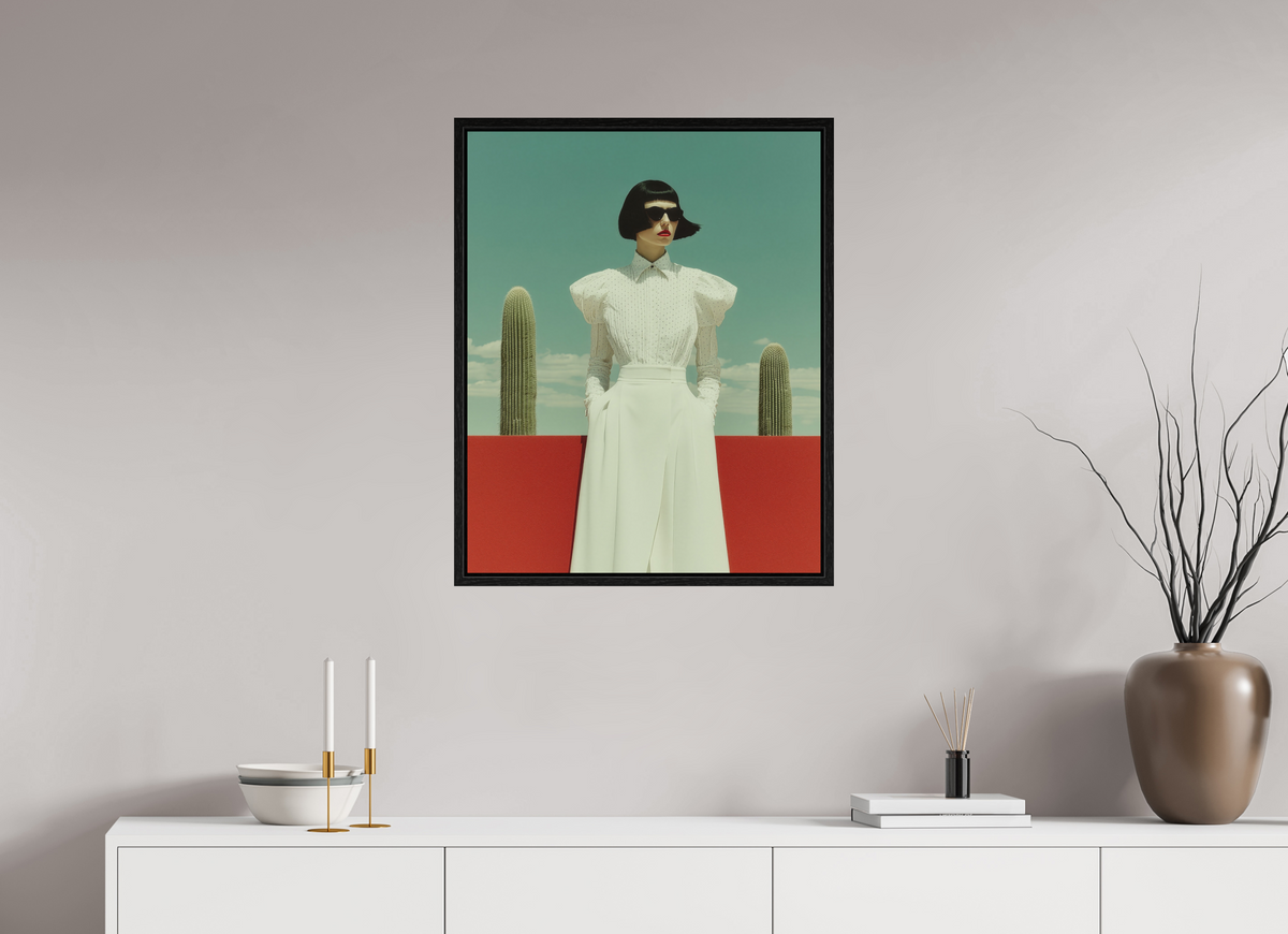 60 x 75 cm, Floater Frame Red Horizon XII