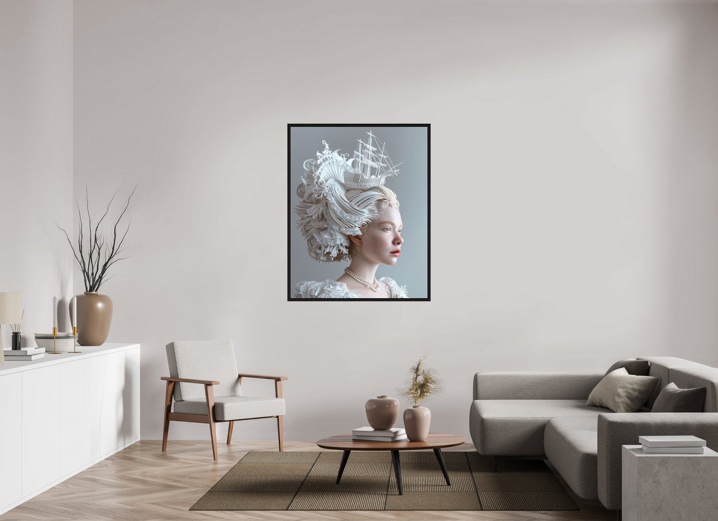 100 x 125 cm, Floater Frame Hairdo XVIII