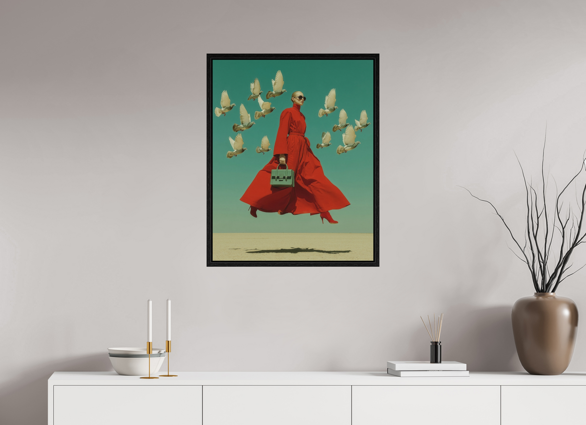 60 x 75 cm, Floater Frame Red Horizon XI