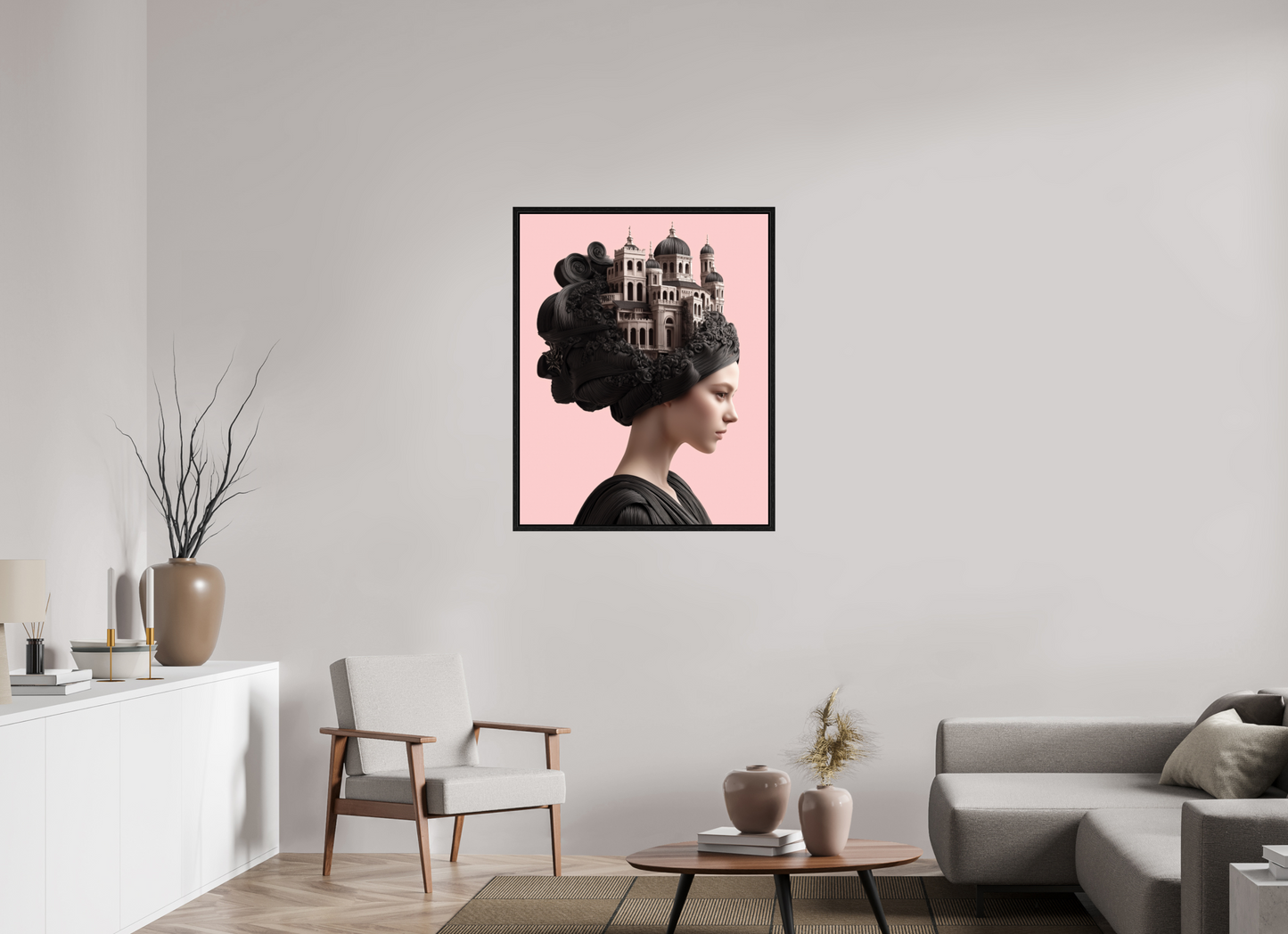 80 x 100 cm, Floater Frame Hairdo XXIII