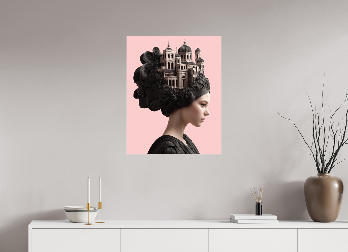 60 x 75 cm, Photo Print Under Acrylic Glass Hairdo XXIII