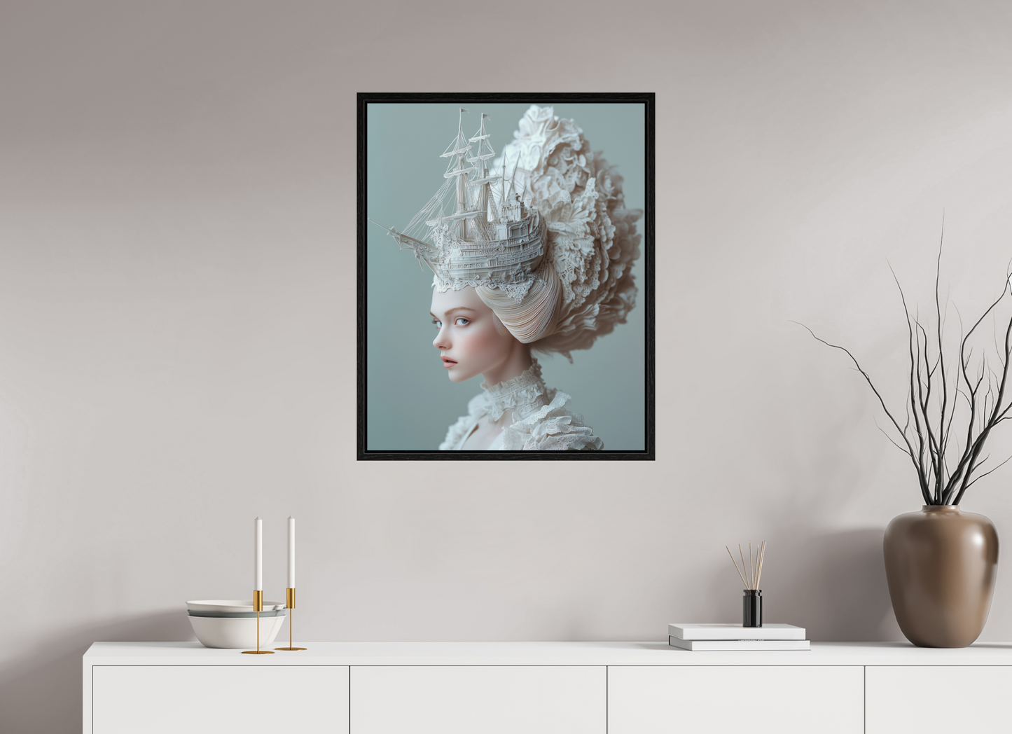 60 x 75 cm, Floater Frame Hairdo XVII