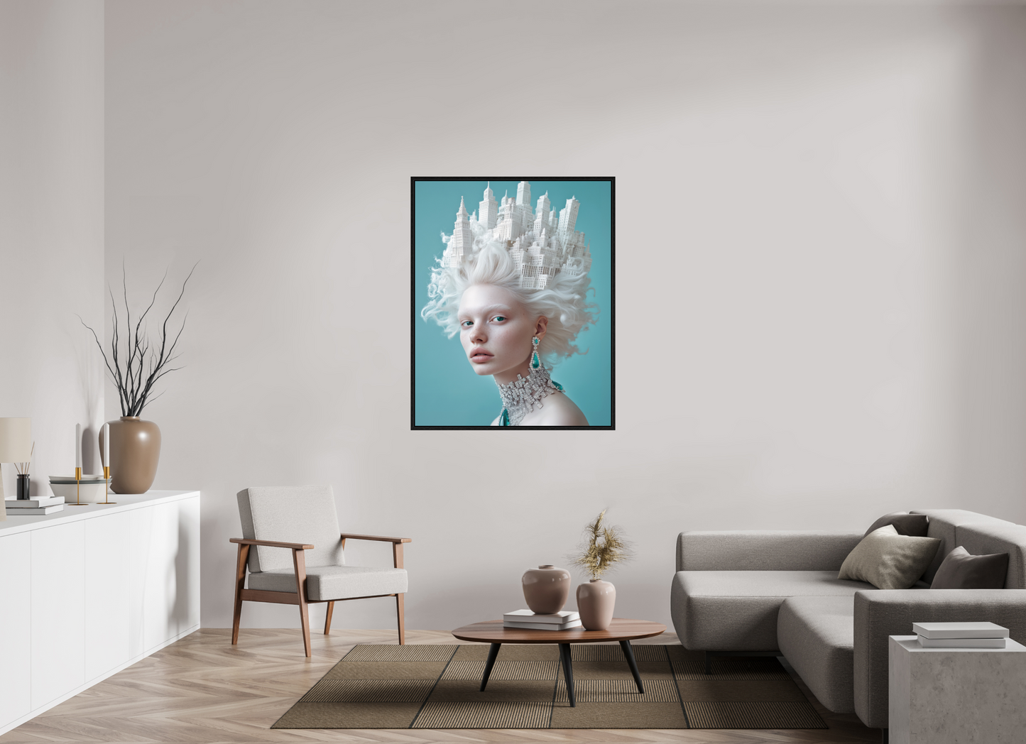 100 x 125 cm, Floater Frame Hairdo IV