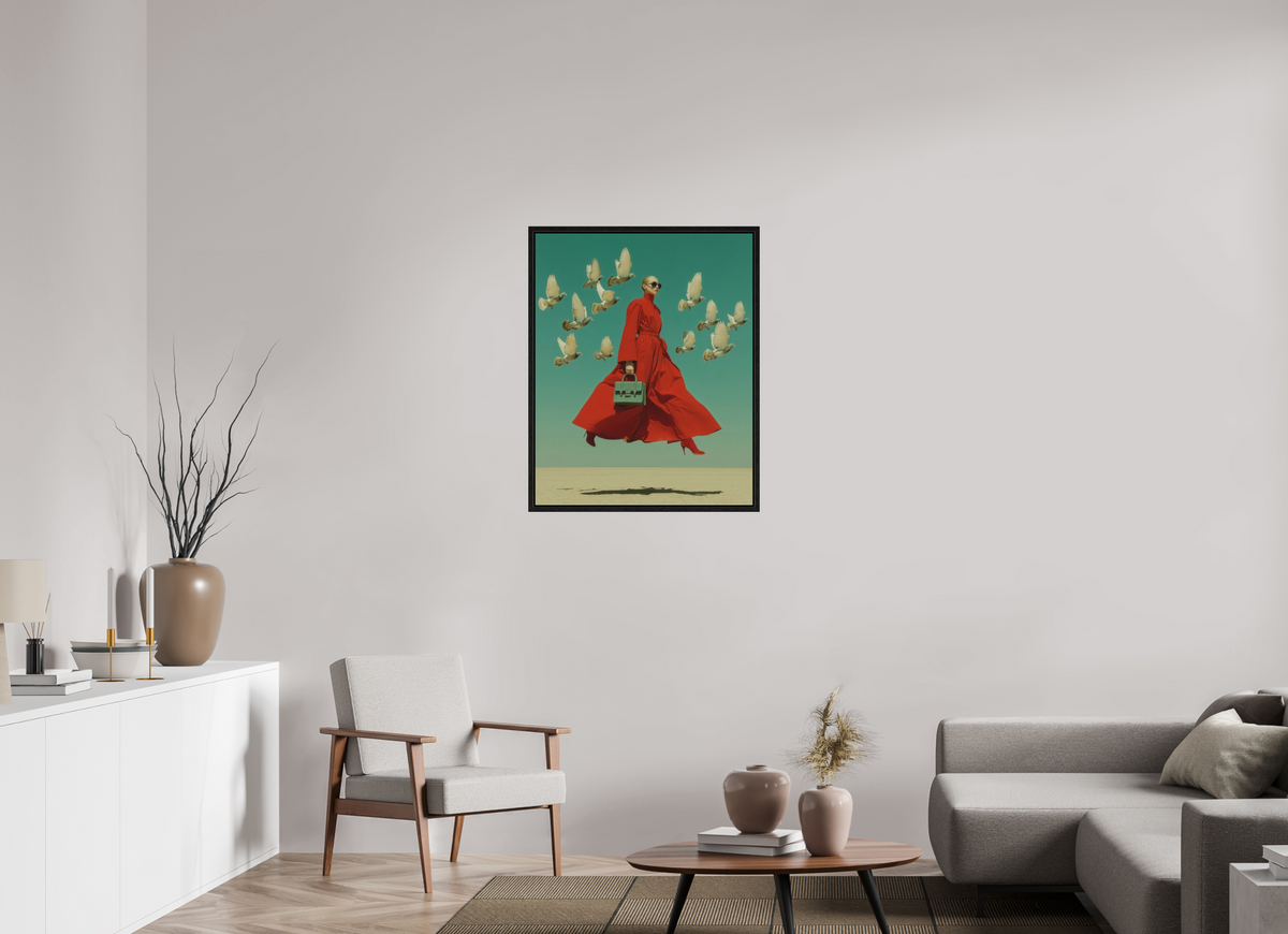 70 x 87,5 cm, Floater Frame Red Horizon XI