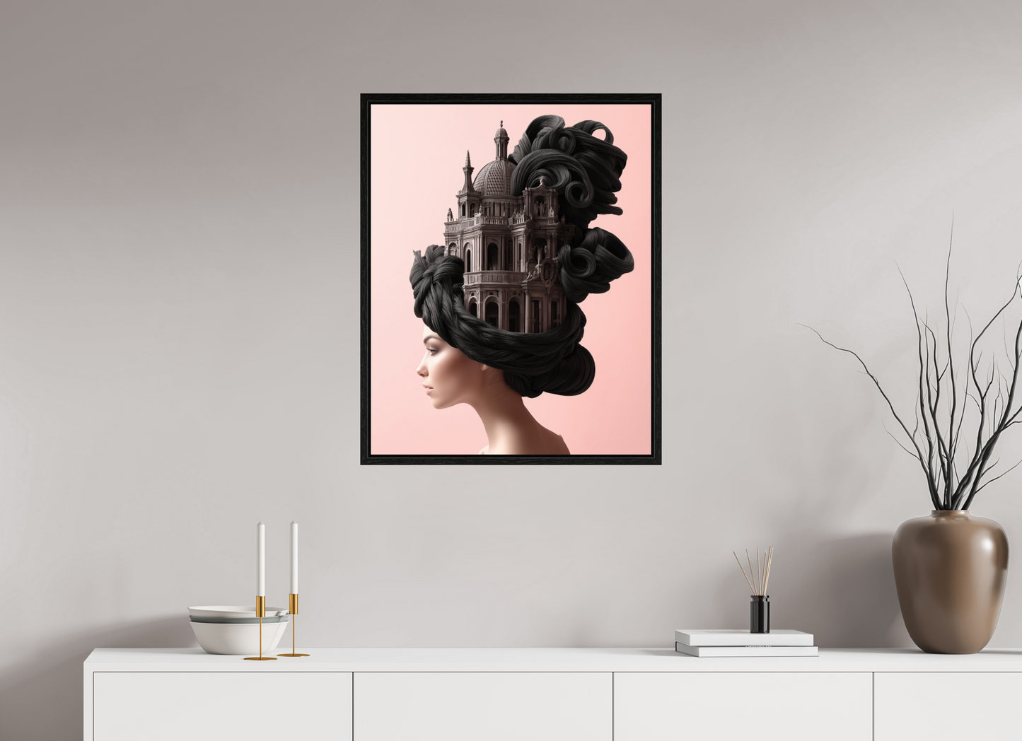 60 x 75 cm, Floater Frame Hairdo XV
