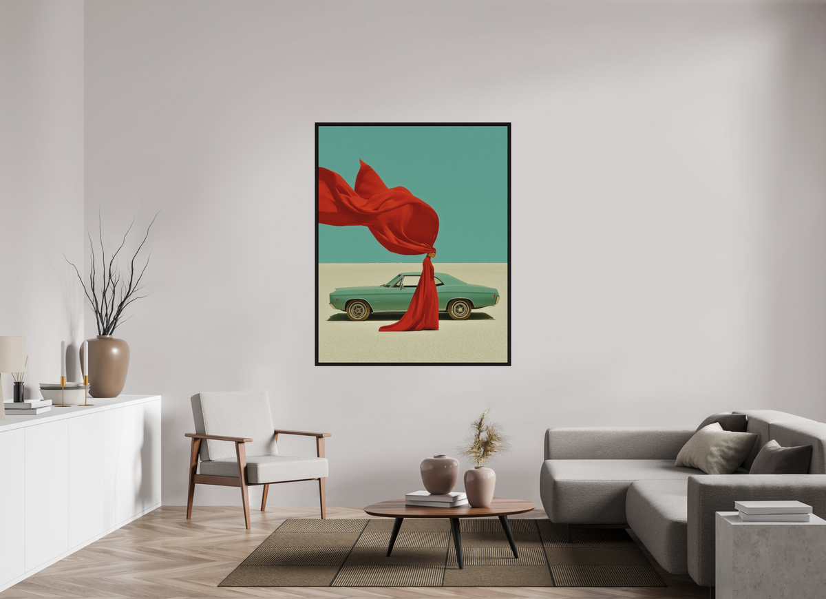120 x 150 cm, Floater Frame Red Horizon IV