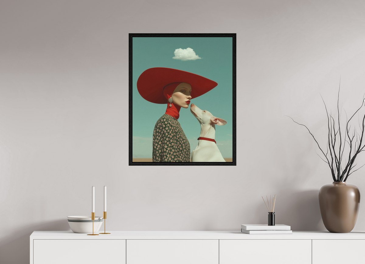 60 x 75 cm, Floater Frame Red Horizon VII