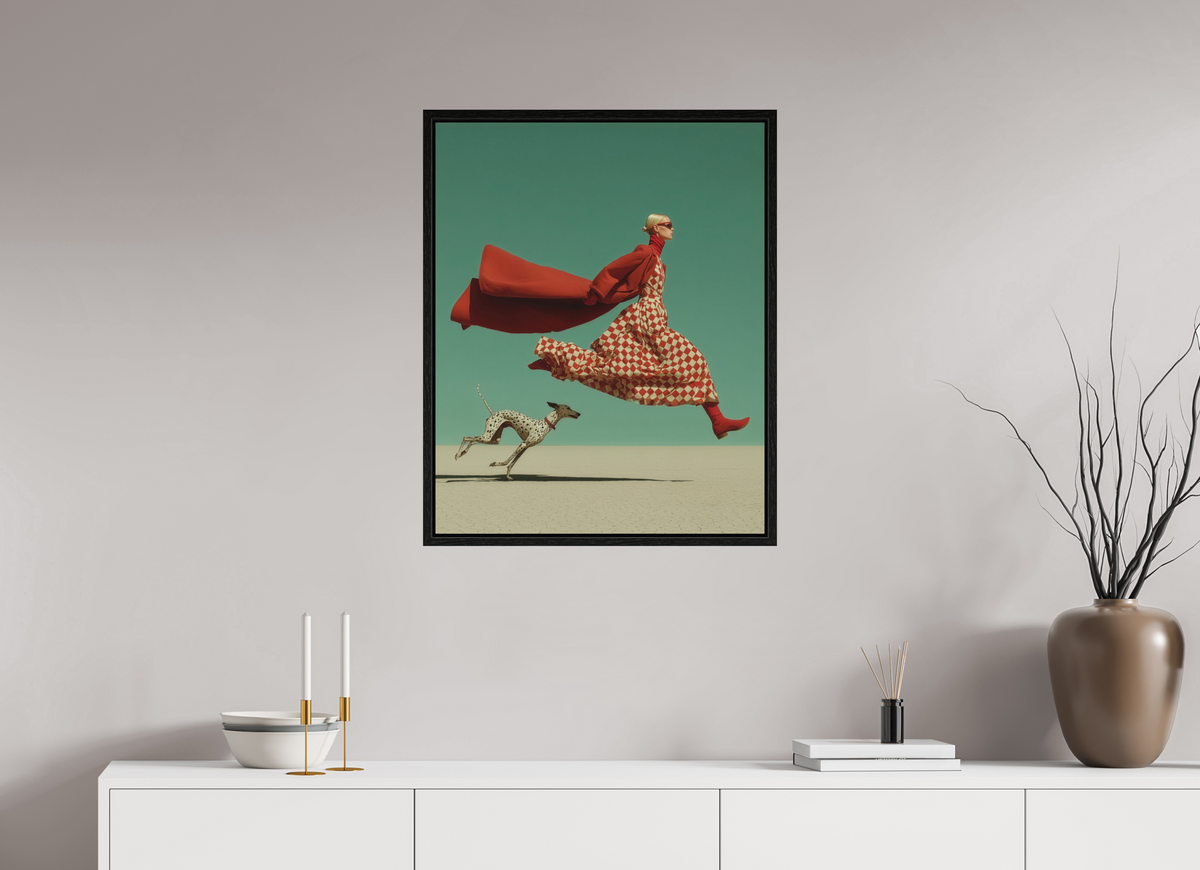 60 x 75 cm, Floater Frame Red Horizon II